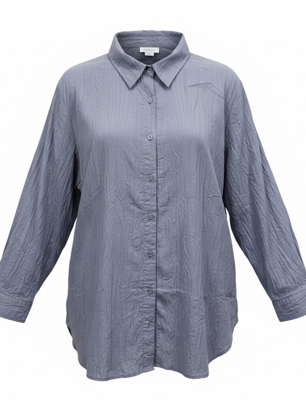 Avenue Size 30 32 4x Iridescent Crinkle Long Sleeve Button Shirt Top Purple Blue